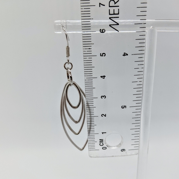 Sterling silver Layered Feather Earrings - Picture 4 of 4